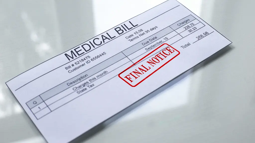Medical bill final notice after a car accident caused injuries