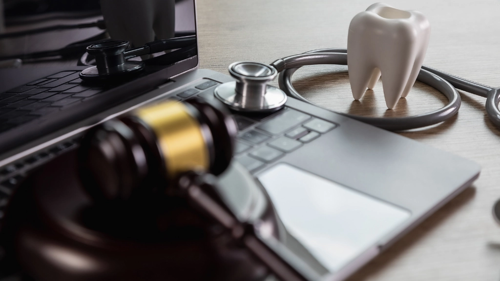 laptop of dental malpractice lawyer