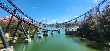 View of Roller Coaster at Universal Studios in Orlando, Florida