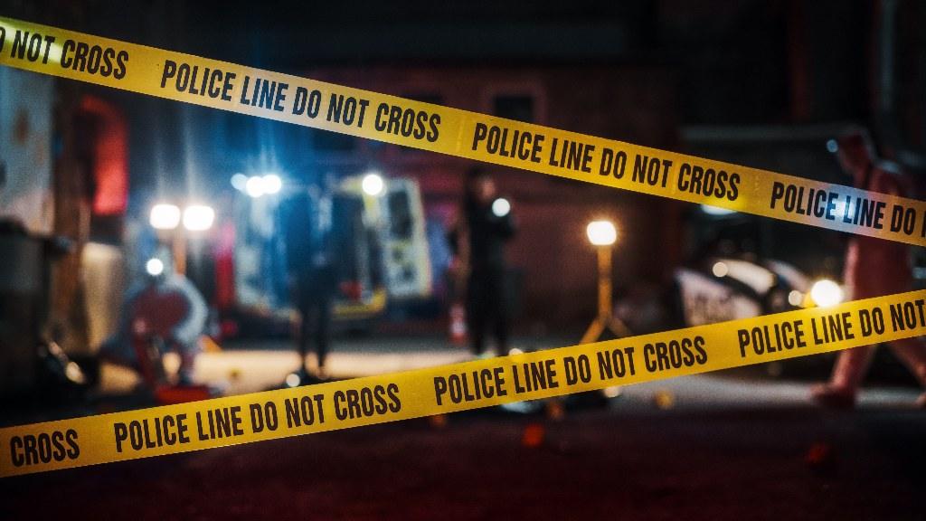 crime scene after shooting at a bar